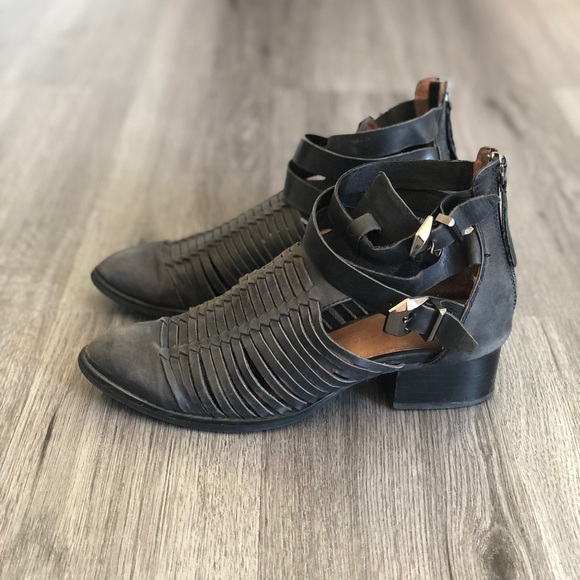 Jeffrey Campbell Black Distressed Stinson Booties - Picture 9 of 10